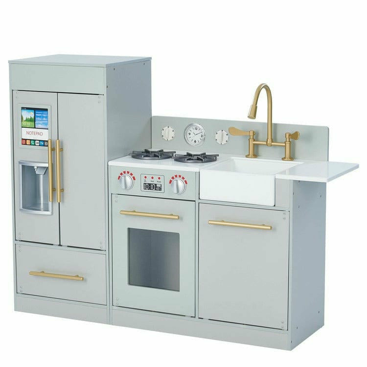 Teamson-Kids-Little-Chef-Charlotte-Modern-Modular-Wooden-Play-Kitchen-Grey-Gold-Preschool-20859392720983